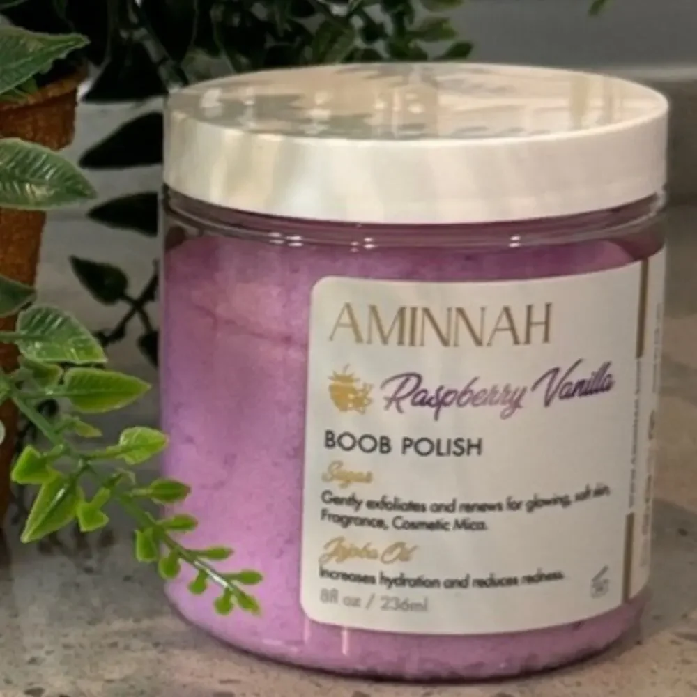 Aminnah Raspberry Vanilla Skin Polish Purple 8oz NEW